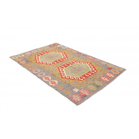 Tappeto Kilim Afghanistan marrone arancione 126x185