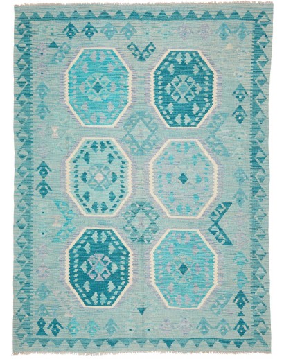 Tappeto Kilim Afghanistan azzurro verde 155x209