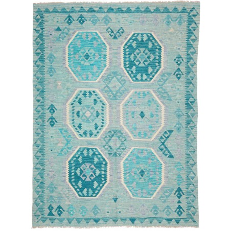 Tappeto Kilim Afghanistan azzurro verde 155x209