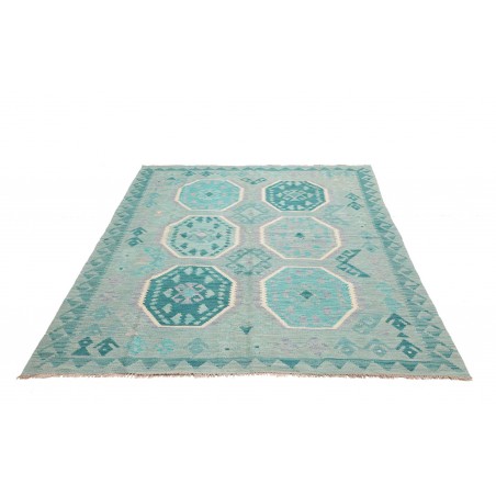 Tappeto Kilim Afghanistan azzurro verde 155x209