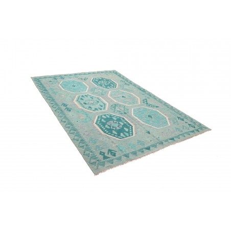 Tappeto Kilim Afghanistan azzurro verde 155x209