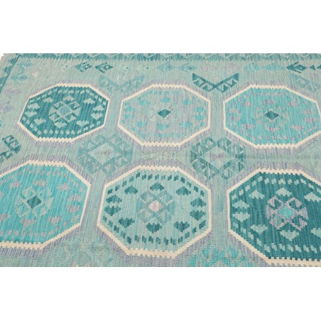 Tappeto Kilim Afghanistan azzurro verde 155x209