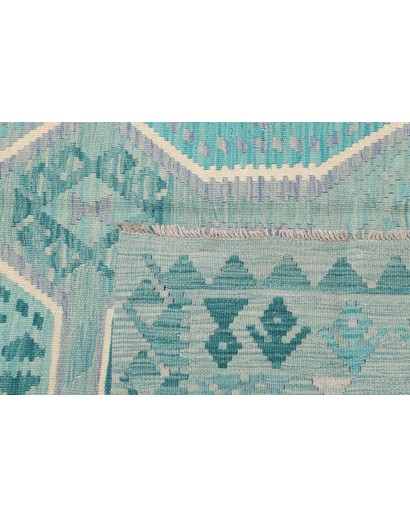 Tappeto Kilim Afghanistan azzurro verde 155x209