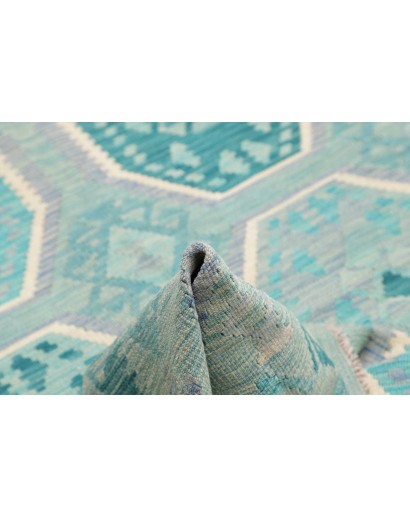 Tappeto Kilim Afghanistan azzurro verde 155x209