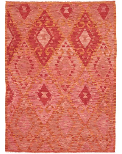 Tappeto Kilim Afghanistan rosso beige 145x200
