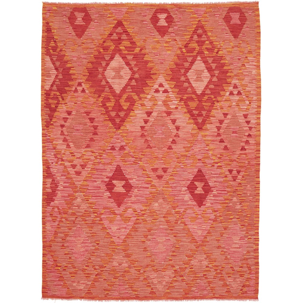 Tappeto Kilim Afghanistan rosso beige 145x200