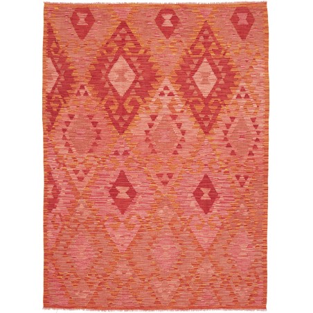 Tappeto Kilim Afghanistan rosso beige 145x200