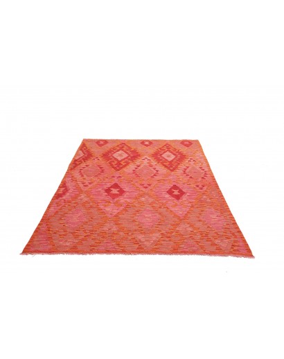 Tappeto Kilim Afghanistan rosso beige 145x200