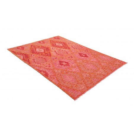 Tappeto Kilim Afghanistan rosso beige 145x200