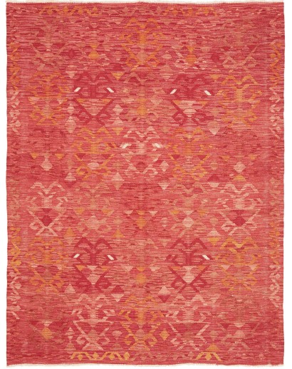 Tappeto Kilim Afghanistan rosso arancione 154x204