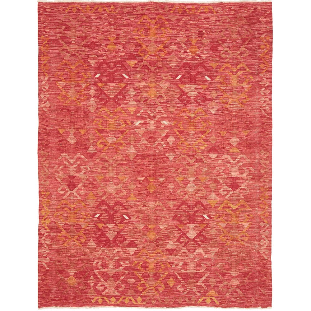 Tappeto Kilim Afghanistan rosso arancione 154x204