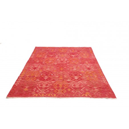 Tappeto Kilim Afghanistan rosso arancione 154x204