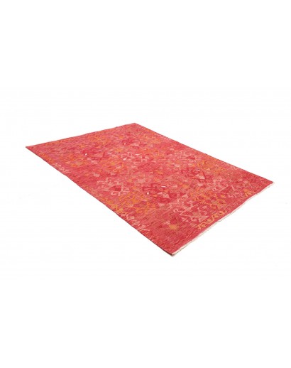Tappeto Kilim Afghanistan rosso arancione 154x204
