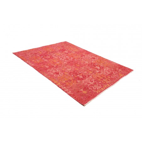 Tappeto Kilim Afghanistan rosso arancione 154x204