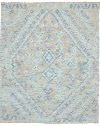 Tappeto Kilim Afghanistan beige azzurro 155x195
