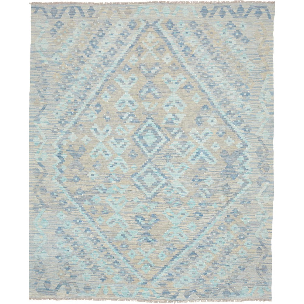 Tappeto Kilim Afghanistan beige azzurro 155x195