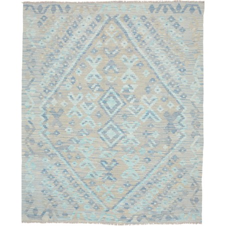 Tappeto Kilim Afghanistan beige azzurro 155x195