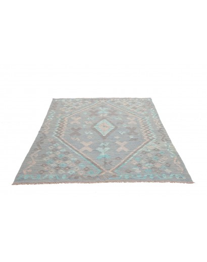 Tappeto Kilim Afghanistan azzurro bianco 152x194