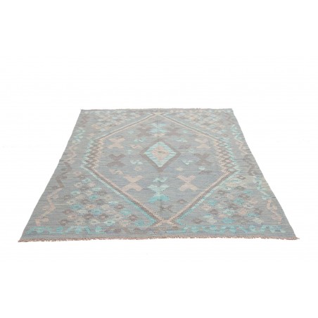 Tappeto Kilim Afghanistan azzurro bianco 152x194