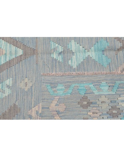 Tappeto Kilim Afghanistan azzurro bianco 152x194