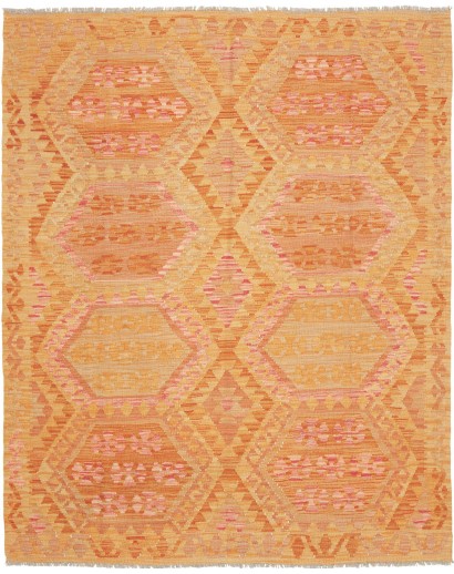 Tappeto Kilim Afghanistan arancione beige 160x201