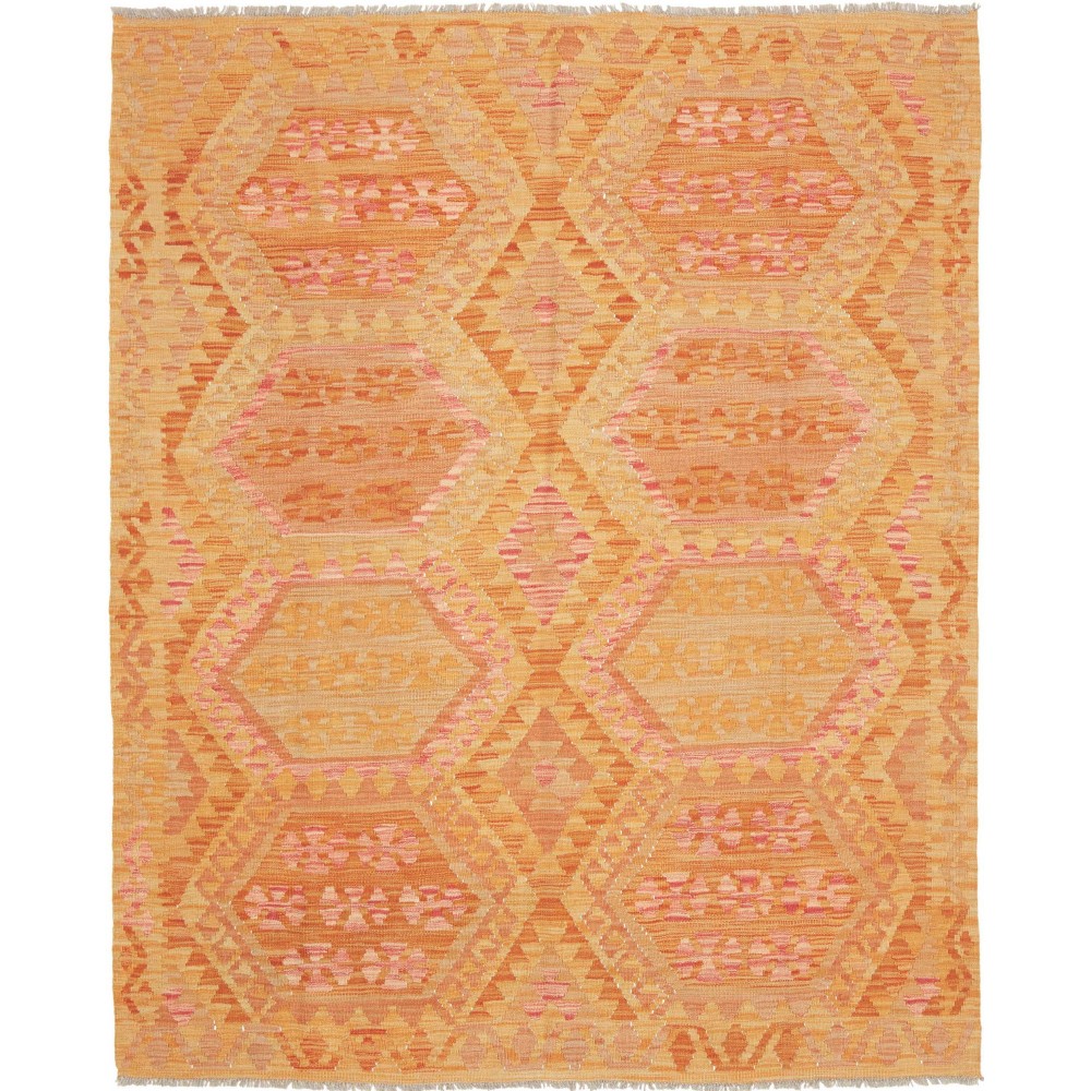 Tappeto Kilim Afghanistan arancione beige 160x201