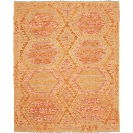 Tappeto Kilim Afghanistan arancione beige 160x201