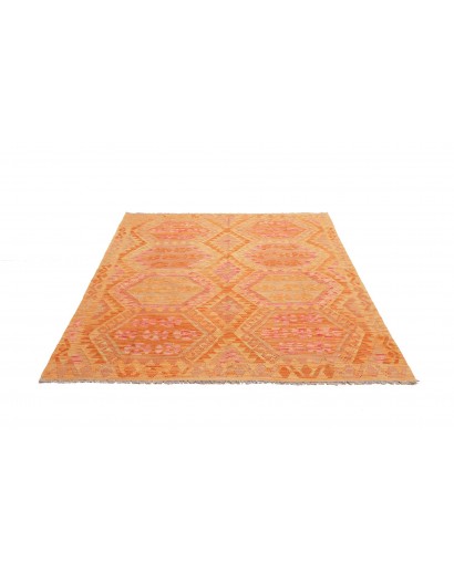 Tappeto Kilim Afghanistan arancione beige 160x201