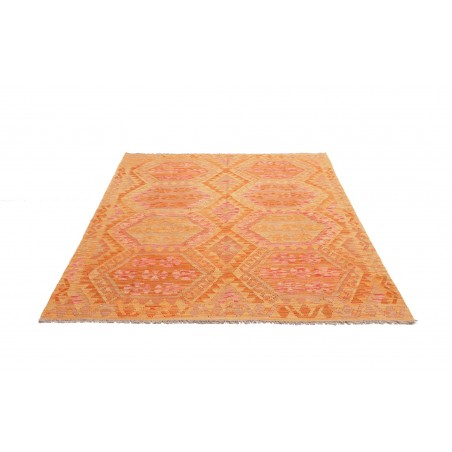 Tappeto Kilim Afghanistan arancione beige 160x201