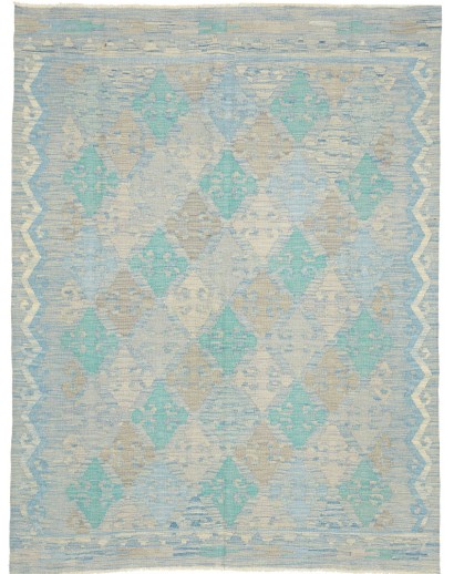 Tappeto Kilim Afghanistan azzurro beige 152x200