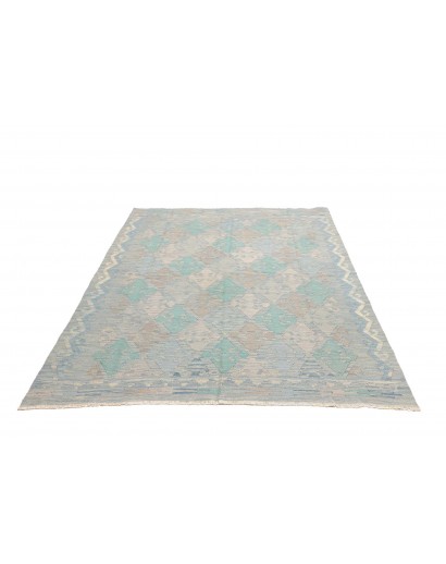 Tappeto Kilim Afghanistan azzurro beige 152x200