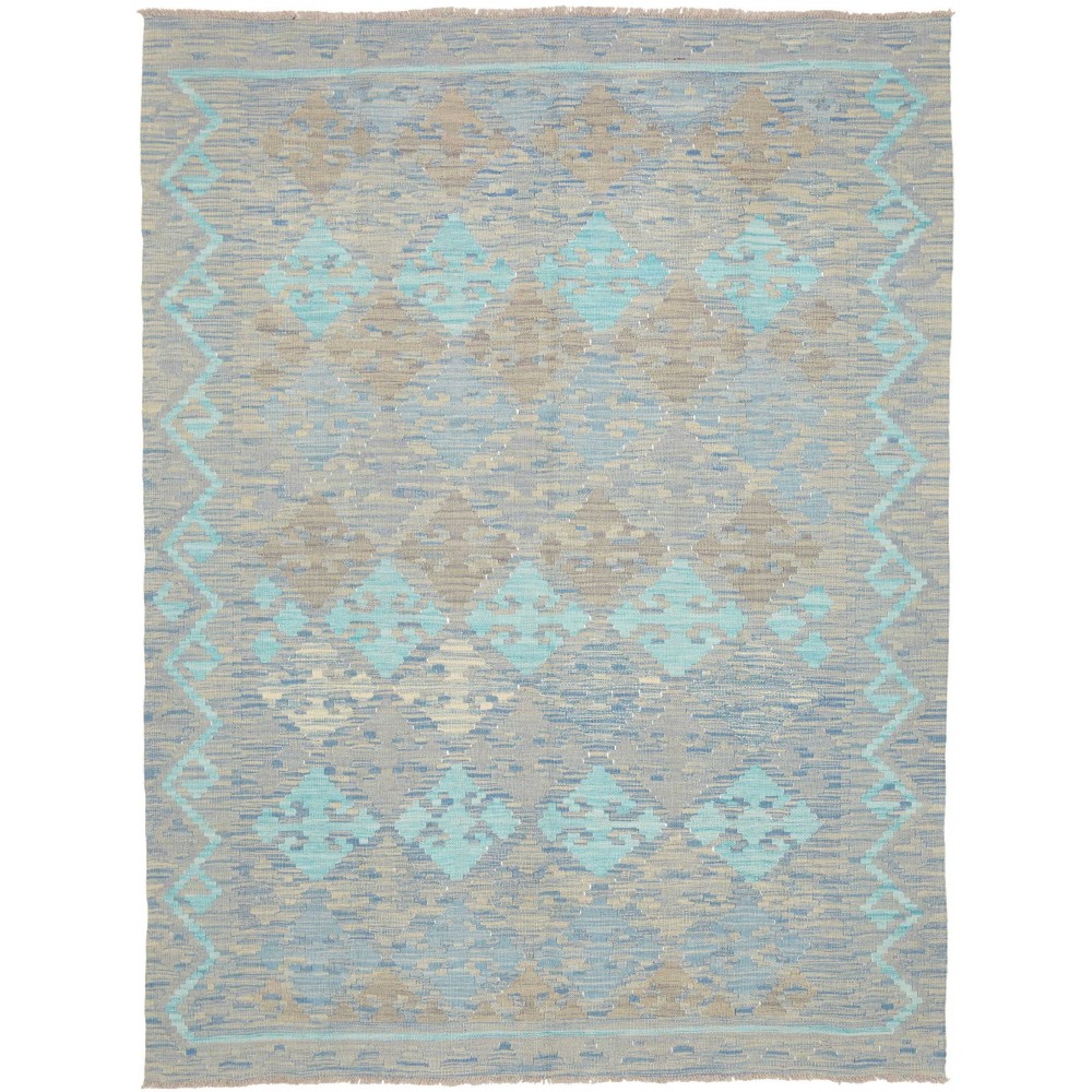 Tappeto Kilim Afghanistan azzurro bianco 149x198