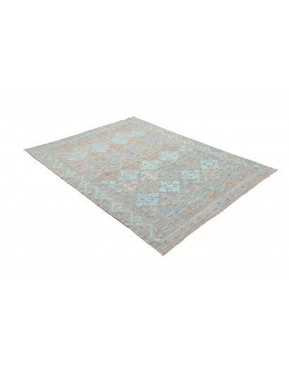 Tappeto Kilim Afghanistan azzurro bianco 149x198