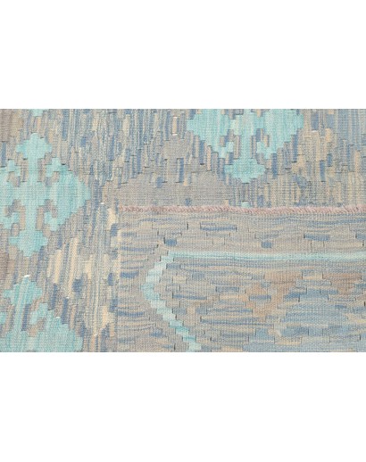 Tappeto Kilim Afghanistan azzurro bianco 149x198