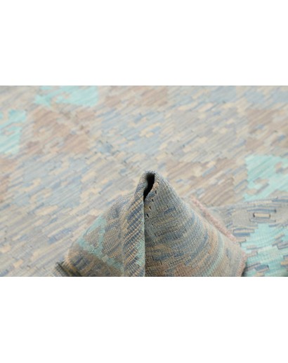 Tappeto Kilim Afghanistan azzurro bianco 149x198