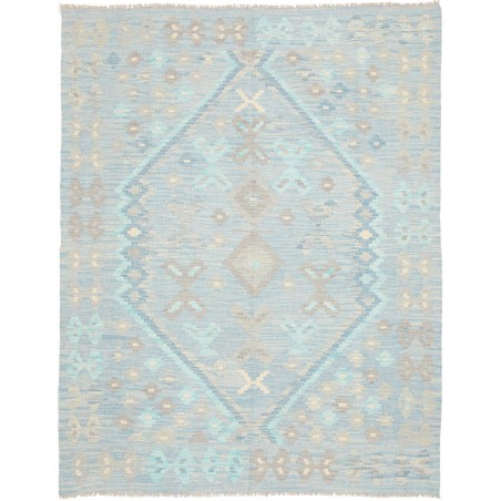 Tappeto Kilim Afghanistan bianco azzurro 153x196