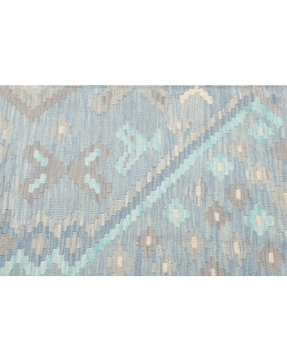 Tappeto Kilim Afghanistan bianco azzurro 153x196