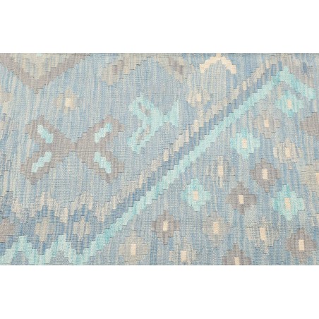 Tappeto Kilim Afghanistan bianco azzurro 153x196