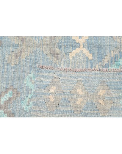 Tappeto Kilim Afghanistan bianco azzurro 153x196