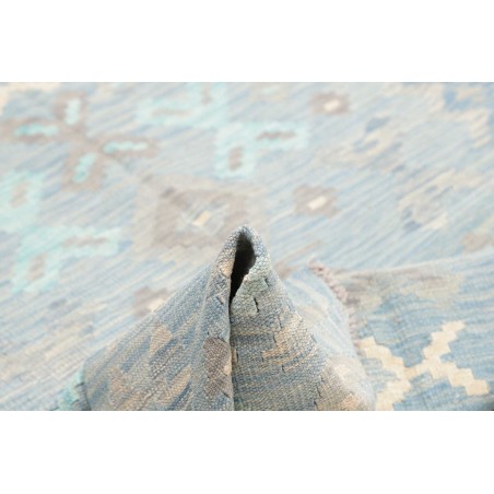 Tappeto Kilim Afghanistan bianco azzurro 153x196