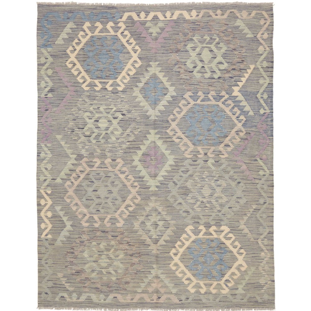 Tappeto Kilim Afghanistan azzurro bianco 153x200