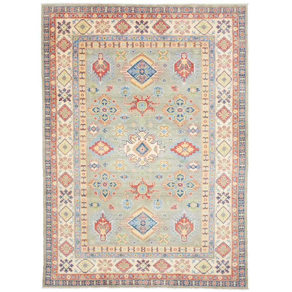 Tappeto Kazak Afghanistan beige grigio 199x281