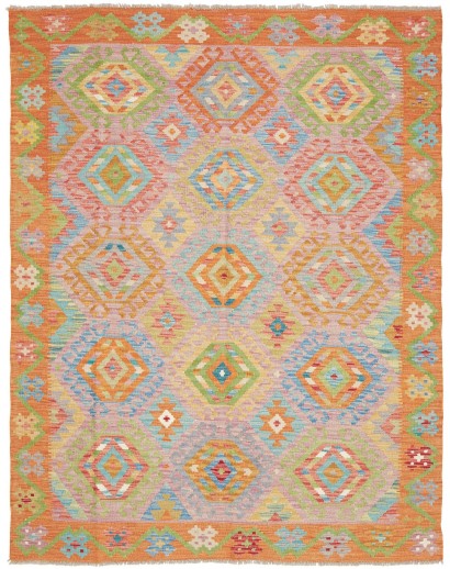 Tappeto Kilim Afghanistan marrone bianco 154x196