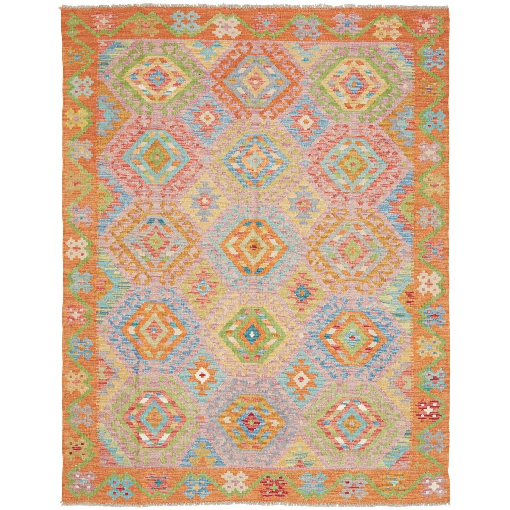 Tappeto Kilim Afghanistan marrone bianco 154x196