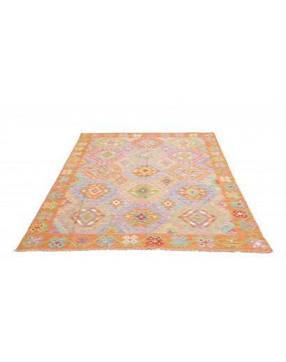 Tappeto Kilim Afghanistan marrone bianco 154x196