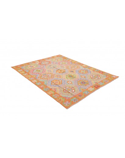 Tappeto Kilim Afghanistan marrone bianco 154x196