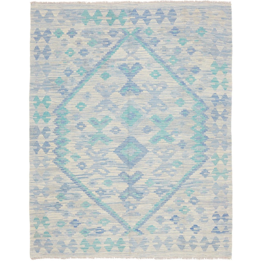 Tappeto Kilim Afghanistan beige azzurro 154x195