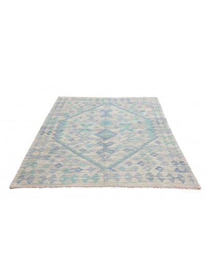 Tappeto Kilim Afghanistan beige azzurro 154x195