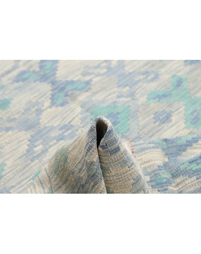 Tappeto Kilim Afghanistan beige azzurro 154x195