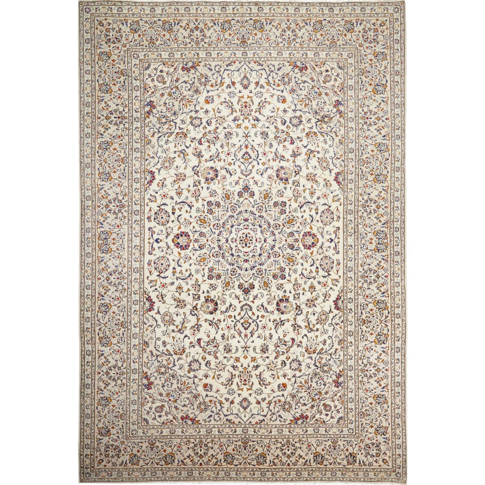 Tappeto Kashan Persia bianco marrone 238x356 Tappeto Kashan Persia bianco marrone 238x356